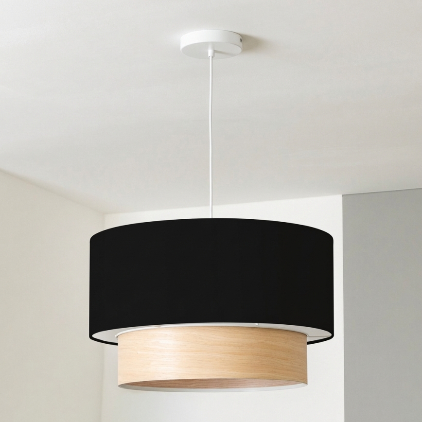 Brilagi - Lustre LED suspenso por cabo CERIA 1xE27/40W/230V Ø 50 cm preto/bege