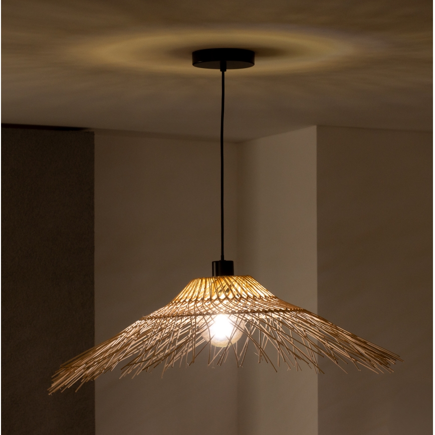 Brilagi - Lustre LED suspenso por cabo CERIA BOHO 1x E27/40W/230V Ø 100 cm bambu