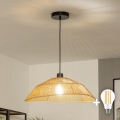 Brilagi - Lustre LED suspenso por cabo CERIA BOHO 1x E27/40W/230V Ø 50 cm castanho