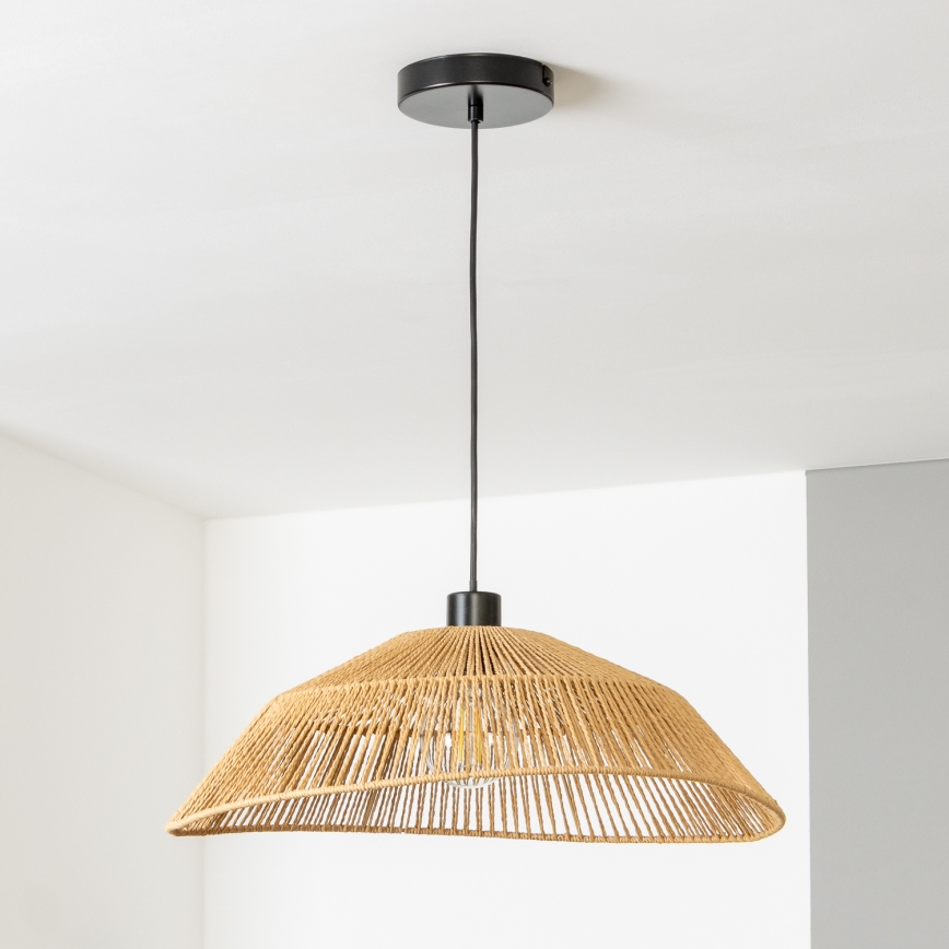 Brilagi - Lustre LED suspenso por cabo CERIA BOHO 1x E27/40W/230V Ø 50 cm castanho