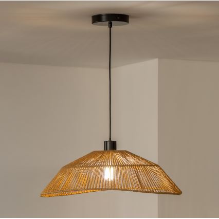 Brilagi - Lustre LED suspenso por cabo CERIA BOHO 1x E27/40W/230V Ø 50 cm castanho