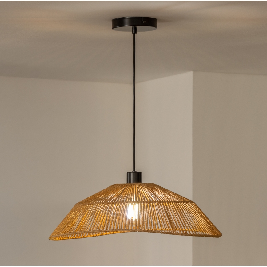 Brilagi - Lustre LED suspenso por cabo CERIA BOHO 1x E27/40W/230V Ø 50 cm castanho
