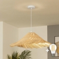 Brilagi - Lustre LED suspenso por cabo CERIA BOHO 1xE27/40W/230V diâmetro 100 cm rattan