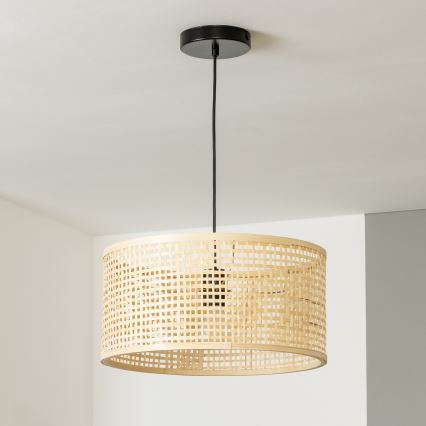 Brilagi - Lustre LED suspenso por cabo CERIA BOHO 1xE27/40W/230V diâmetro 40 cm bambu