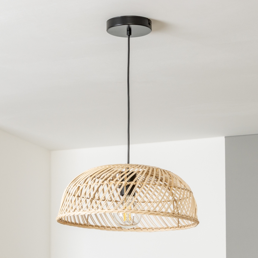 Brilagi - Lustre LED suspenso por cabo CERIA BOHO 1xE27/40W/230V, diâmetro 60 cm, rattan