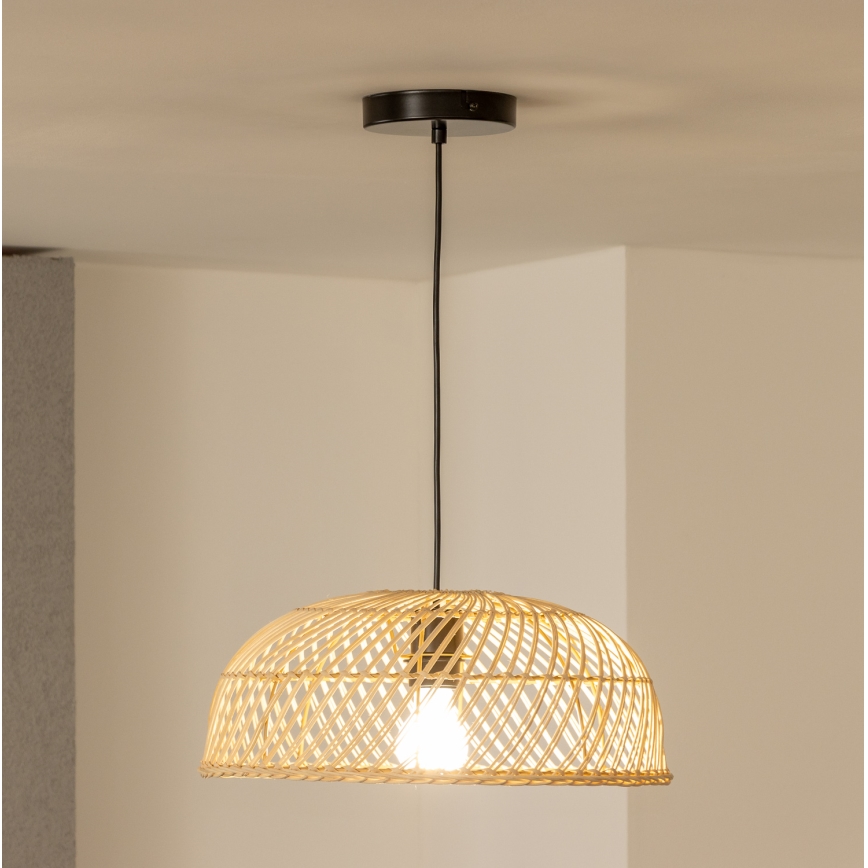 Brilagi - Lustre LED suspenso por cabo CERIA BOHO 1xE27/40W/230V, diâmetro 60 cm, rattan