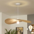Brilagi - Lustre LED suspenso por cabo CERIA BOHO 1xE27/40W/230V, diâmetro 80 cm, em ráfia
