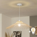 Brilagi - Lustre LED suspenso por cabo CERIA BOHO 1xE27/40W/230V Ø 100 cm bambu