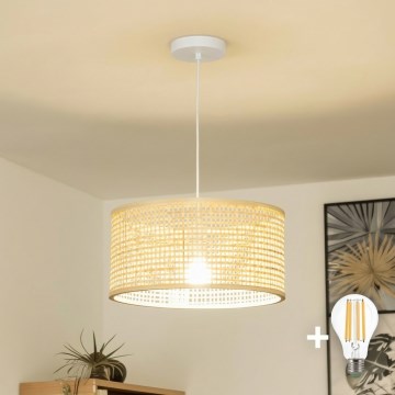Brilagi - Lustre LED suspenso por cabo CERIA BOHO 1xE27/40W/230V Ø 25 cm bambu