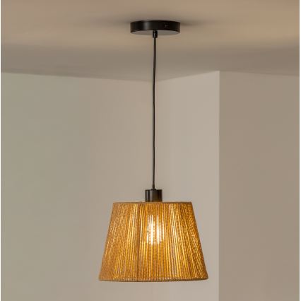 Brilagi - Lustre LED suspenso por cabo CERIA BOHO 1xE27/40W/230V Ø 28 cm castanho