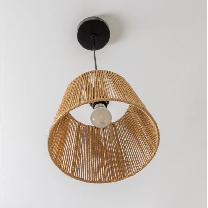 Brilagi - Lustre LED suspenso por cabo CERIA BOHO 1xE27/40W/230V Ø 28 cm castanho