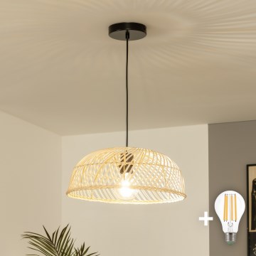 Brilagi - Lustre LED suspenso por cabo CERIA BOHO, 1xE27/40W/230V, Ø 40 cm, rattan