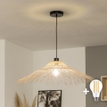 Brilagi - Lustre LED suspenso por cabo CERIA BOHO 1xE27/40W/230V Ø 70 cm em bambu