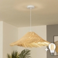 Brilagi - Lustre LED suspenso por cabo CERIA BOHO 1xE27/40W/230V Ø 70 cm em rattan