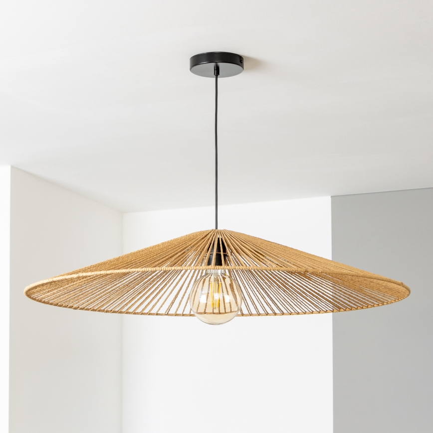 Brilagi - Lustre LED suspenso por cabo CERIA BOHO 1xE27/40W/230V Ø 90 cm castanho