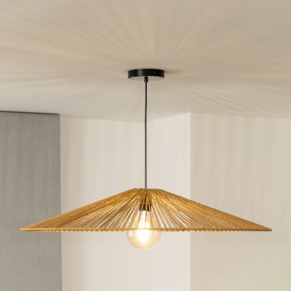 Brilagi - Lustre LED suspenso por cabo CERIA BOHO 1xE27/40W/230V Ø 90 cm castanho