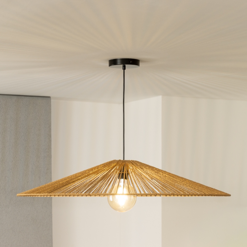 Brilagi - Lustre LED suspenso por cabo CERIA BOHO 1xE27/40W/230V Ø 90 cm castanho