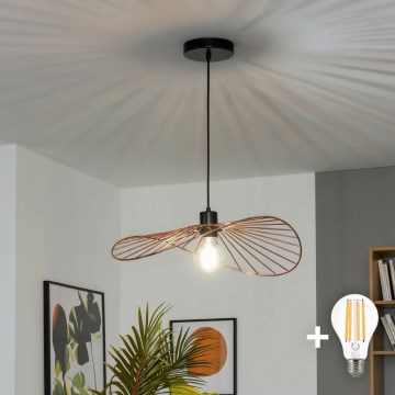 Brilagi - Lustre LED suspenso por cabo CERIA WIRE 1xE27/40W/230V 40x56 cm bronze