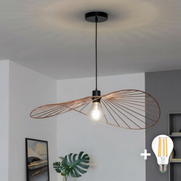 Brilagi - Lustre LED suspenso por cabo CERIA WIRE 1xE27/40W/230V 60x80 cm bronze
