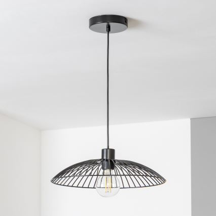 Brilagi - Lustre LED suspenso por cabo CERIA WIRE 1xE27/40W/230V, diâmetro 38 cm, preto