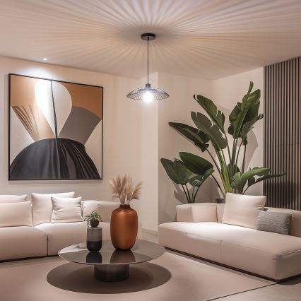 Brilagi - Lustre LED suspenso por cabo CERIA WIRE 1xE27/40W/230V, diâmetro 38 cm, preto