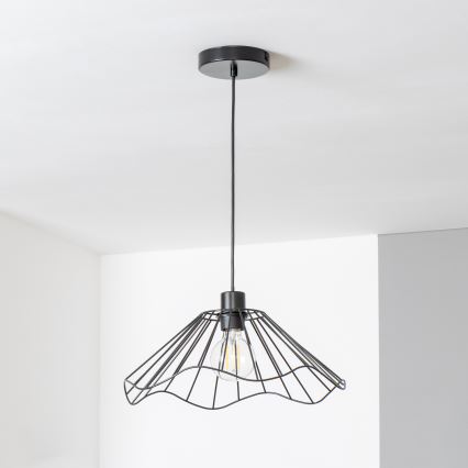 Brilagi - Lustre LED suspenso por cabo CERIA WIRE 1xE27/40W/230V, diâmetro 40 cm, preto