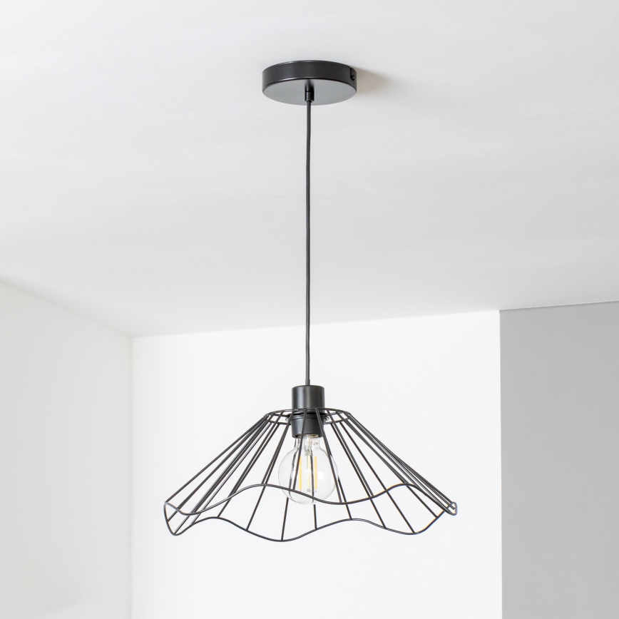 Brilagi - Lustre LED suspenso por cabo CERIA WIRE 1xE27/40W/230V, diâmetro 40 cm, preto