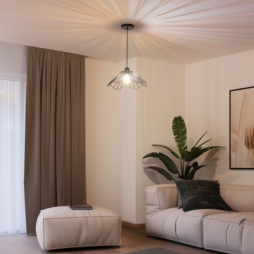 Brilagi - Lustre LED suspenso por cabo CERIA WIRE 1xE27/40W/230V, diâmetro 40 cm, preto