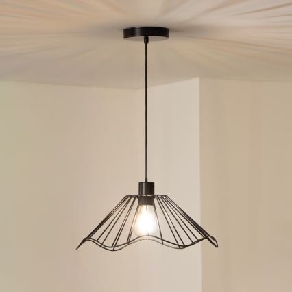 Brilagi - Lustre LED suspenso por cabo CERIA WIRE 1xE27/40W/230V, diâmetro 40 cm, preto
