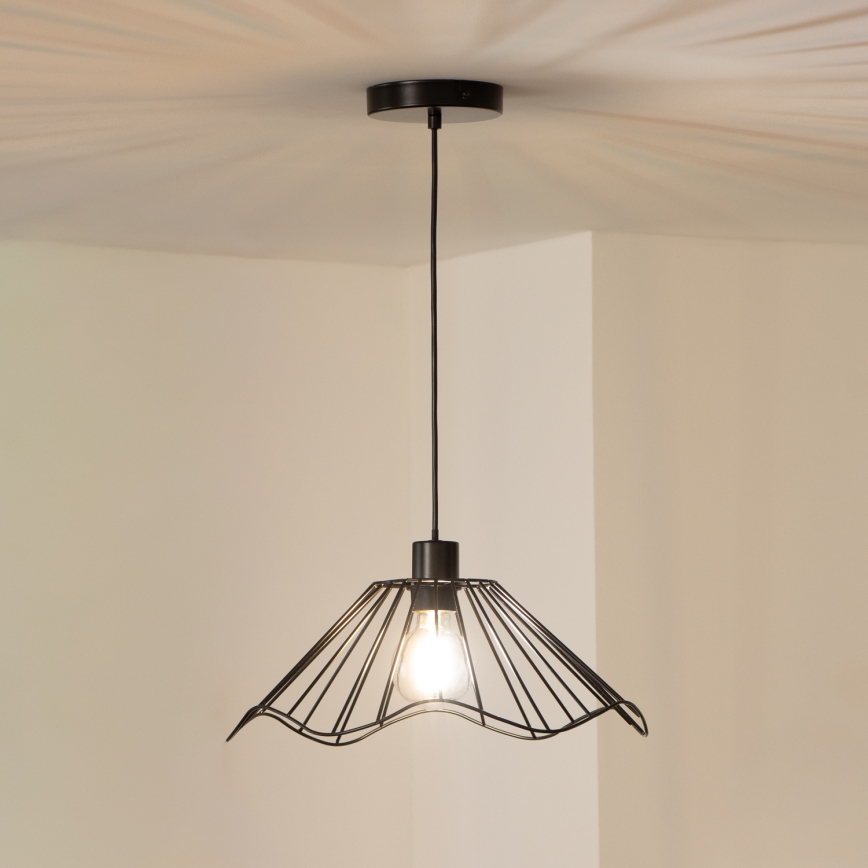 Brilagi - Lustre LED suspenso por cabo CERIA WIRE 1xE27/40W/230V, diâmetro 40 cm, preto