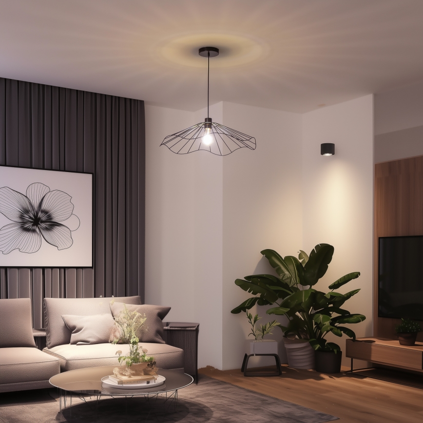 Brilagi - Lustre LED suspenso por cabo CERIA WIRE 1xE27/40W/230V Ø 60 cm preto