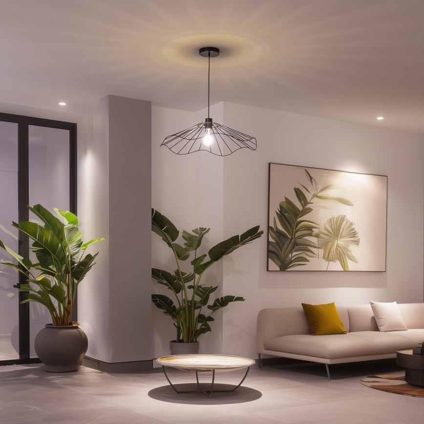 Brilagi - Lustre LED suspenso por cabo CERIA WIRE 1xE27/40W/230V Ø 60 cm preto