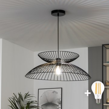 Brilagi - Lustre LED suspenso por cabo CERIA WIRE 1xE27/40W/230V Ø 60 cm preto