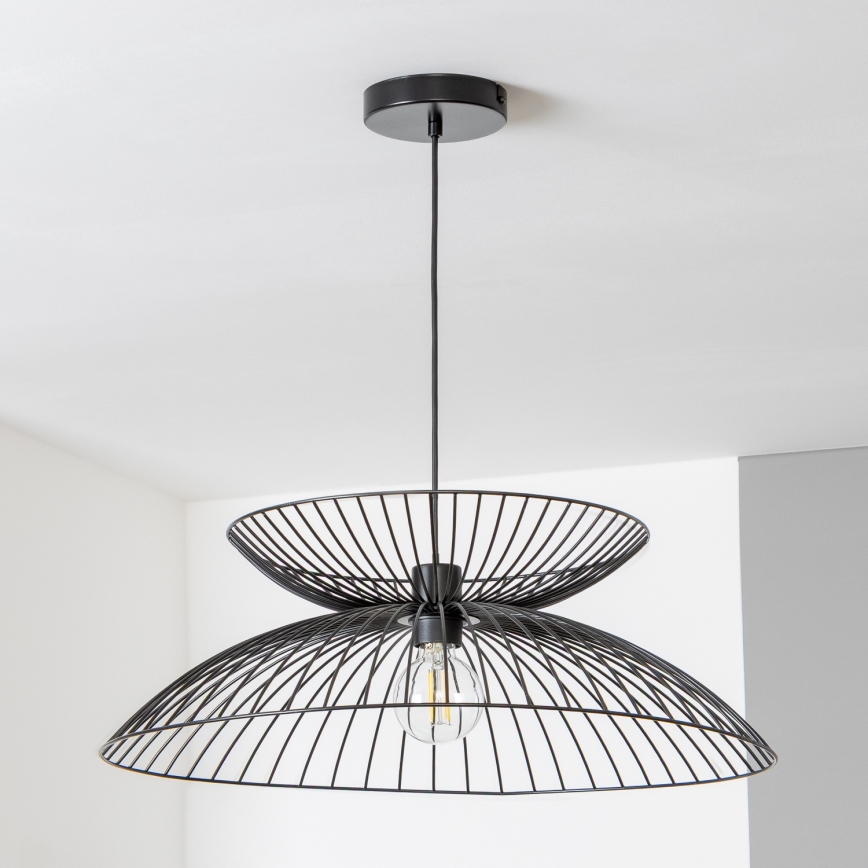 Brilagi - Lustre LED suspenso por cabo CERIA WIRE 1xE27/40W/230V Ø 60 cm preto