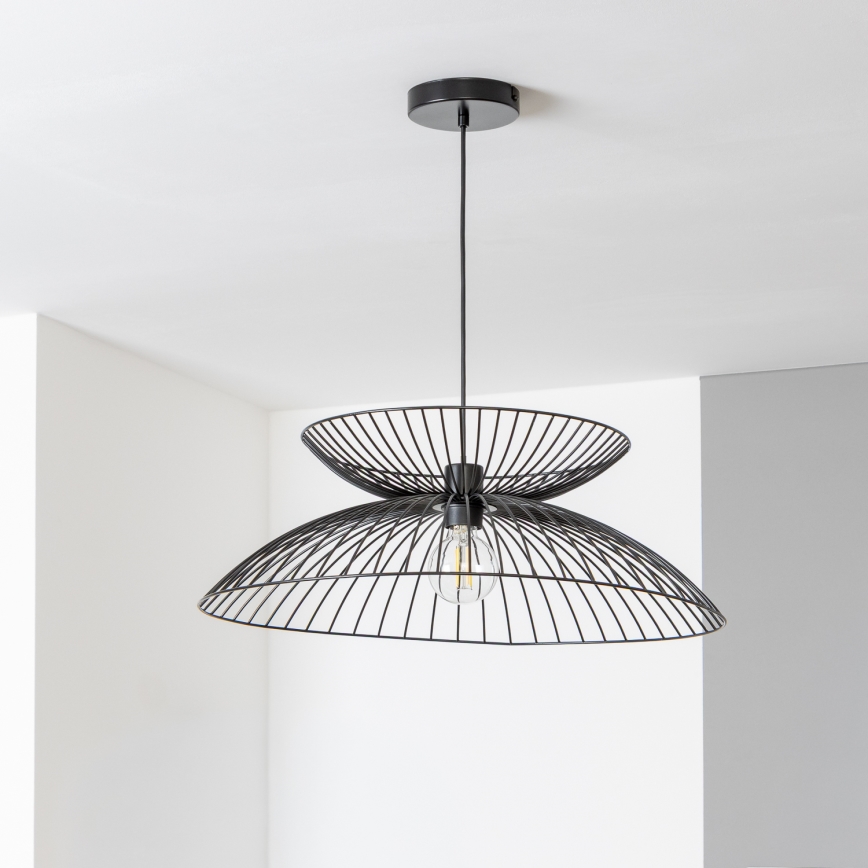 Brilagi - Lustre LED suspenso por cabo CERIA WIRE 1xE27/40W/230V Ø 60 cm preto
