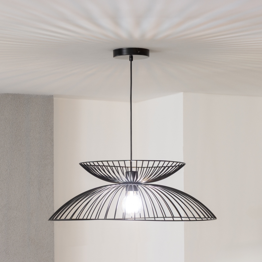 Brilagi - Lustre LED suspenso por cabo CERIA WIRE 1xE27/40W/230V Ø 60 cm preto