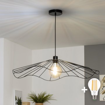 Brilagi - Lustre LED suspenso por cabo CERIA WIRE 1xE27/40W/230V Ø 80 cm preto