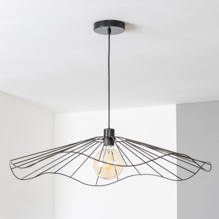 Brilagi - Lustre LED suspenso por cabo CERIA WIRE 1xE27/40W/230V Ø 80 cm preto