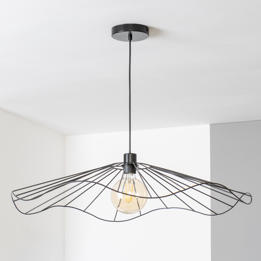 Brilagi - Lustre LED suspenso por cabo CERIA WIRE 1xE27/40W/230V Ø 80 cm preto