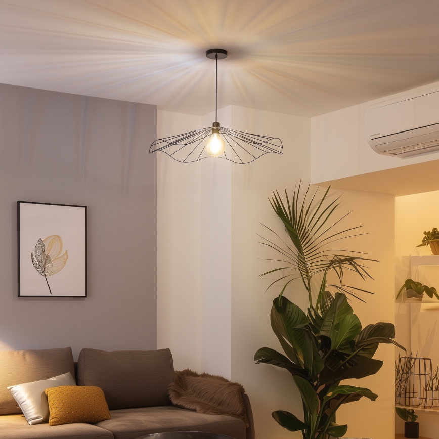 Brilagi - Lustre LED suspenso por cabo CERIA WIRE 1xE27/40W/230V Ø 80 cm preto