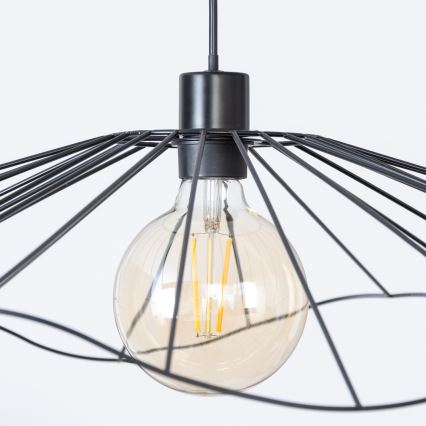 Brilagi - Lustre LED suspenso por cabo CERIA WIRE 1xE27/40W/230V Ø 80 cm preto
