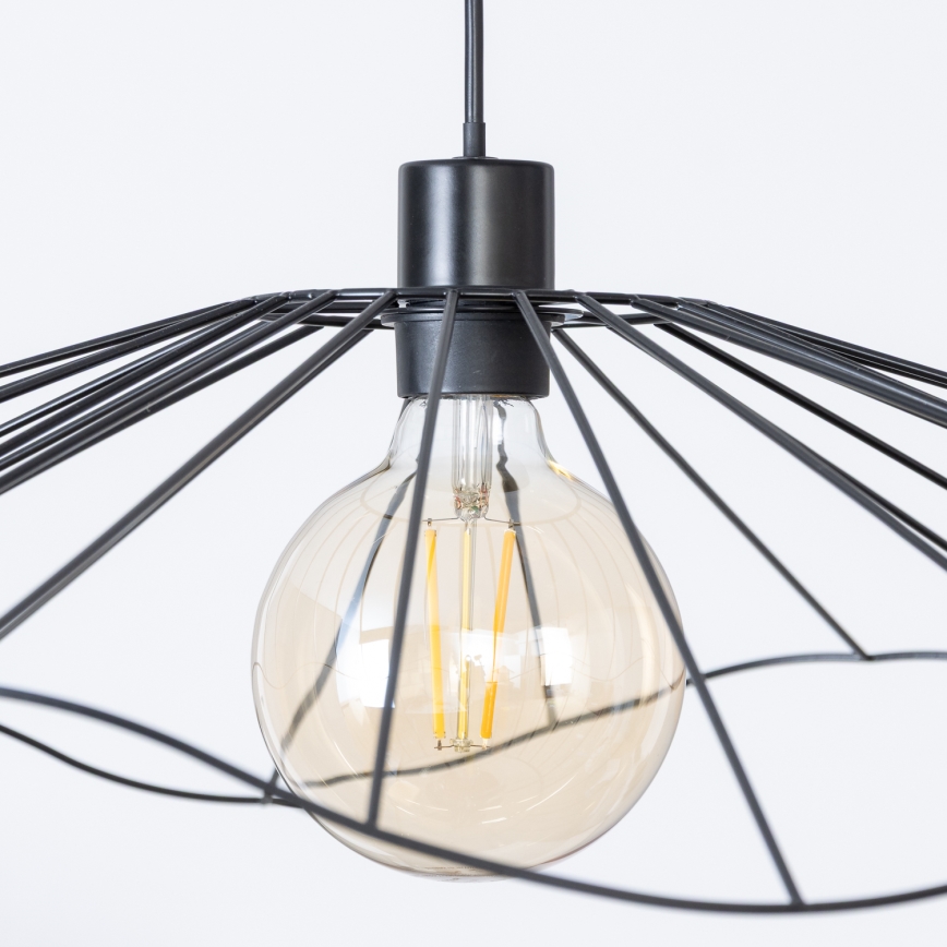 Brilagi - Lustre LED suspenso por cabo CERIA WIRE 1xE27/40W/230V Ø 80 cm preto