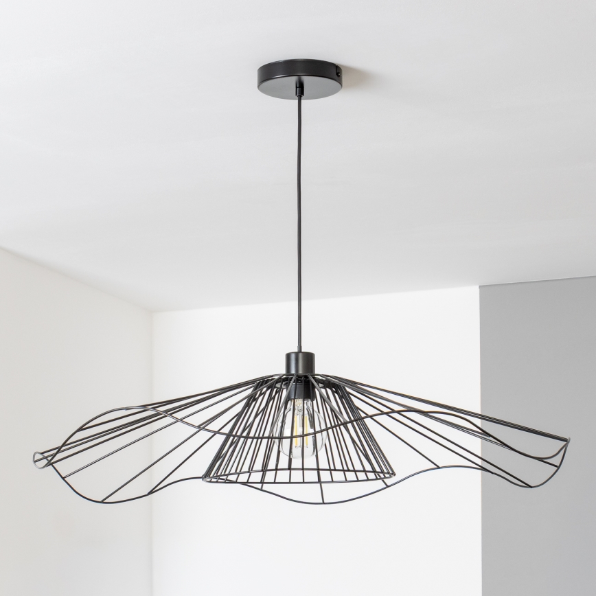 Brilagi - Lustre LED suspenso por cabo CERIA WIRE 1xE27/40W/230V Ø 80 cm preto