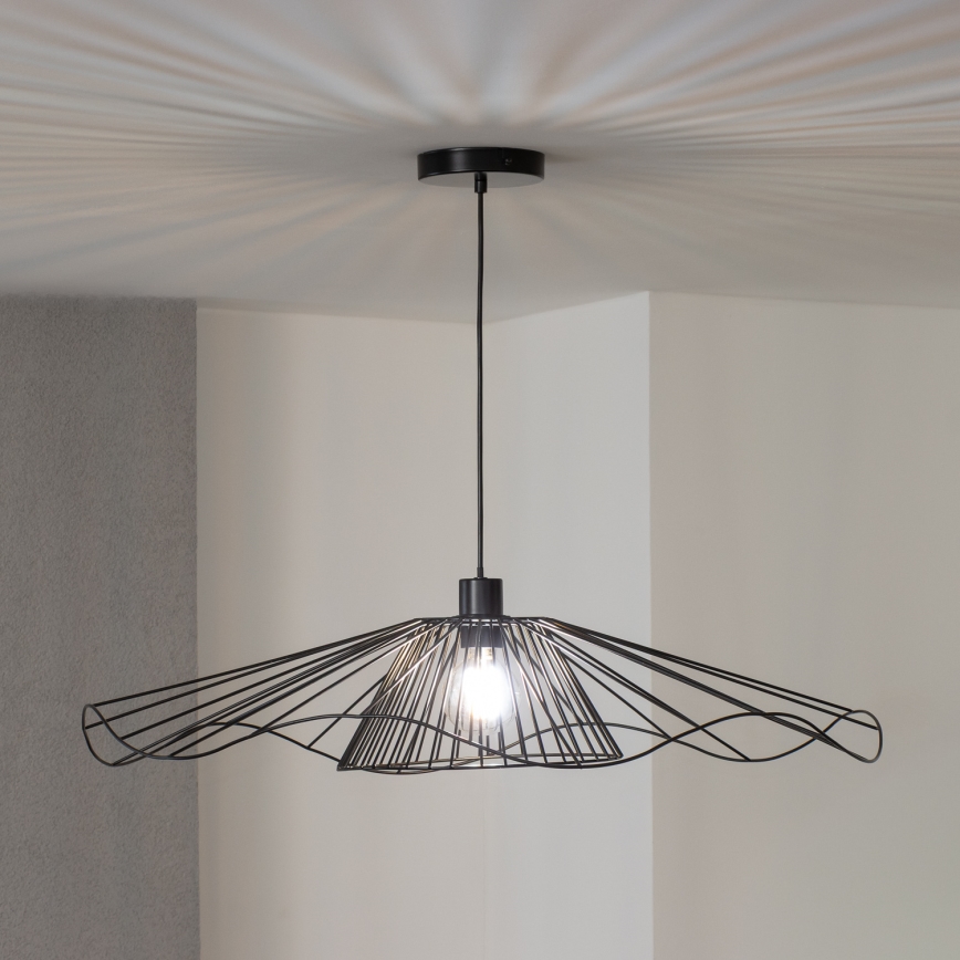 Brilagi - Lustre LED suspenso por cabo CERIA WIRE 1xE27/40W/230V Ø 80 cm preto