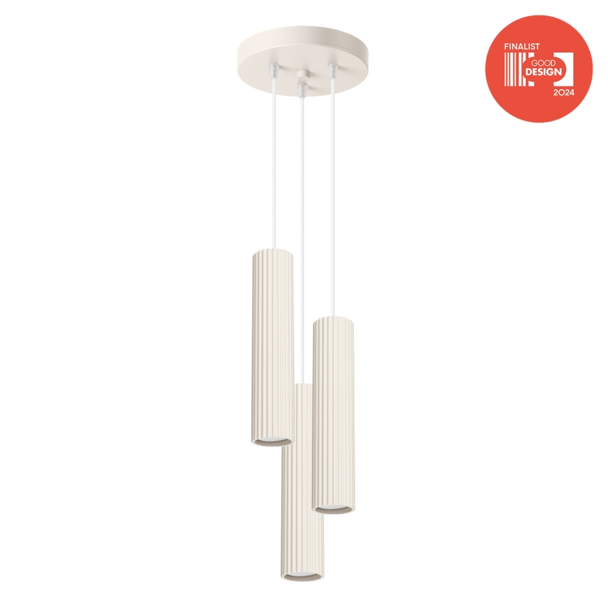 Brilagi - Lustre LED suspenso por cabo CRESTO 3xGU10/10W/230V cor creme
