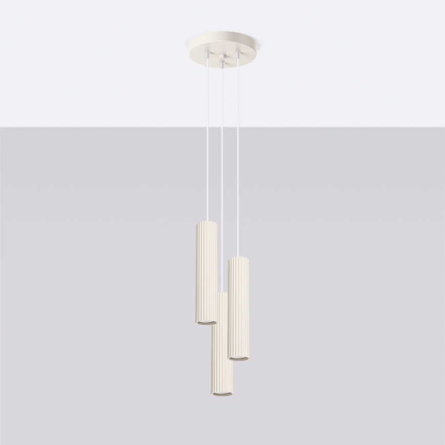 Brilagi - Lustre LED suspenso por cabo CRESTO 3xGU10/10W/230V cor creme