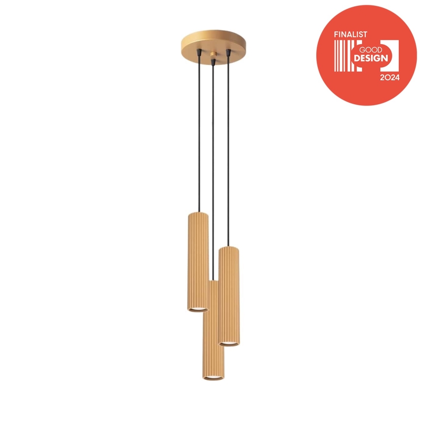 Brilagi - Lustre LED suspenso por cabo CRESTO 3xGU10/10W/230V dourado