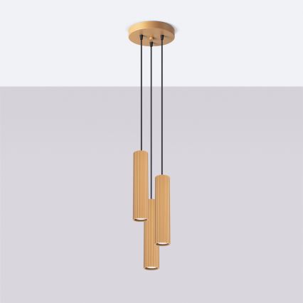 Brilagi - Lustre LED suspenso por cabo CRESTO 3xGU10/10W/230V dourado