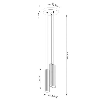 Brilagi - Lustre LED suspenso por cabo CRESTO 3xGU10/10W/230V dourado