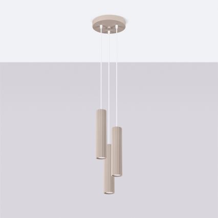 Brilagi - Lustre LED suspenso por cabo CRESTO 3xGU10/10W/230V taupe